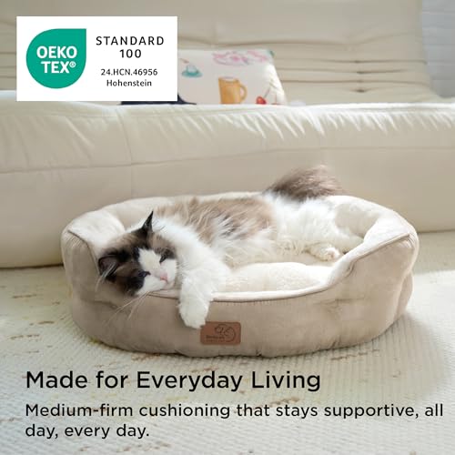 Bedsure Dog Beds for Small Dogs - Round Cat Beds for Indoor Cats, Washable Pet Bed for Puppy and Kitten with S - view 7