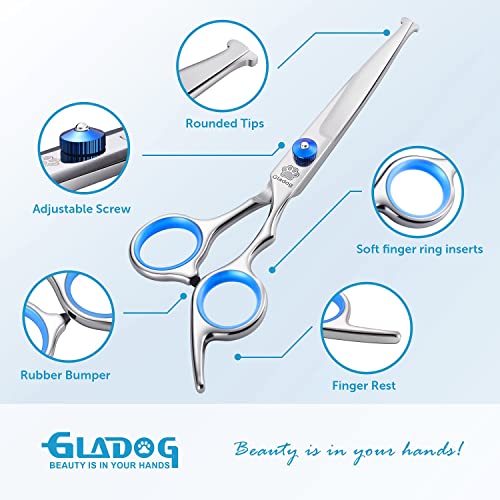 GLADOG Professional 5 in 1 Dog Grooming Scissors Set with Safety Round Tips, Sharp and Heavy-duty Pet Grooming - view 3