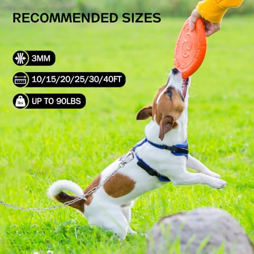 Heavy Duty Dog Chain for Yard-15FT Metal Dog Chain Leash Chew Proof,Long Dog Lead for Outside with Strong Swiv - view 6
