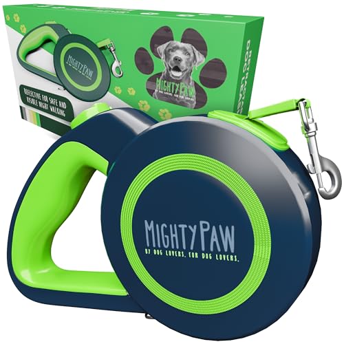 Mighty Paw Retractable Dog Leash 2.0 | 16' Heavy Duty Reflective Nylon Tape Lead for Pets up to 0-50 lbs. Tang - view 2