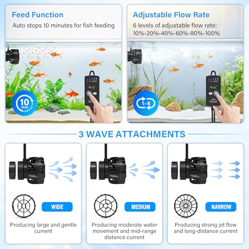 hygger Aquarium Wave Maker for 5-10 Gallon Fish Tanks, Adjustable DC Power Heads for Aquarium with Controller, - view 5