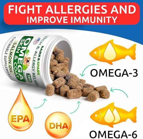 BARK&SPARK Omega 3 for Dogs - 180 Fish Oil Treats for Dog Shedding, Skin Allergy Chews, Itch Relief, Hot Spots - view 4