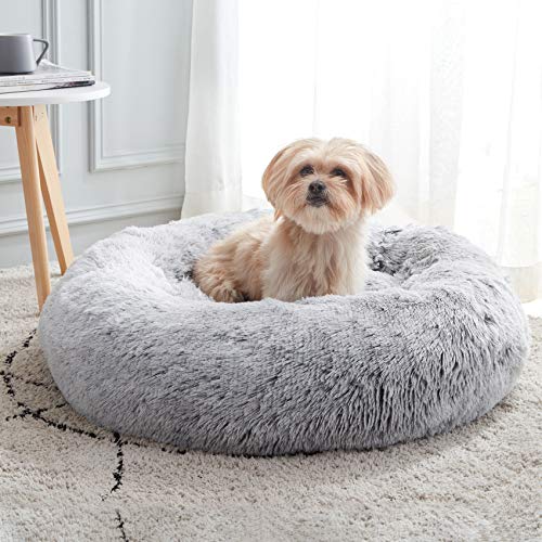 WESTERN HOME WH Calming Soft Round Dog & Cat Bed, Anti-Anxiety Donut Cuddler Warming Cozy Fluffy Faux Fur Plus - view 2