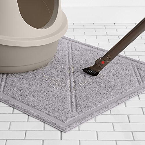 Basics Less-Mess Litter Trapping Cat Litter Box Mat, Soft on Kitty Paws, Waterproof, Scatter Control, 24" x 35 - view 7