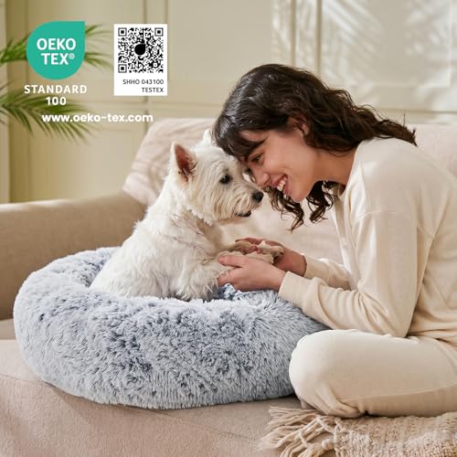 JOLLYVOGUE Dog Bed, Calming Anti-Anxiety Large Dog Bed, Fluffy Donut Cushion for Medium and Large Pets (27"/30 - view 6
