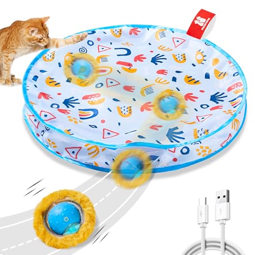 Potaroma Interactive Cat Toys, Fast Moving Ball in Play Mat, Automatic Motion Activated Ball Hide and Seek for - view 2
