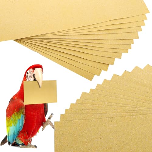 Okllen 50 Pieces Gravel Liner Paper for Bird Cage, 11 x 17 inch Birdcage Liner Pet Bedding Accessories, Parrot - view 2
