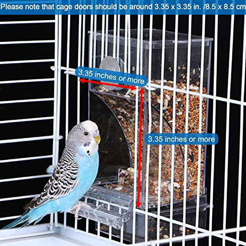 Hamiledyi No Mess Bird Cage Feeder Automatic Parrot Seed Feeders with Perch Acrylic Transparent Seed Food Cont - view 4