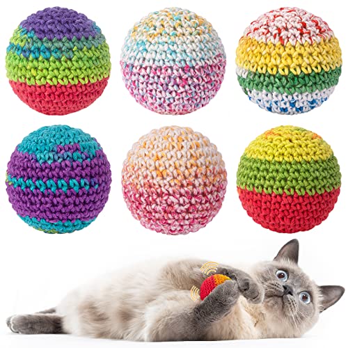 Retro Shaw Cat Toys Balls, Yarn Cat Ball with Bell Inside, Kitten Toys for Indoor Cats Kitty, Interactive Cat  - view 2