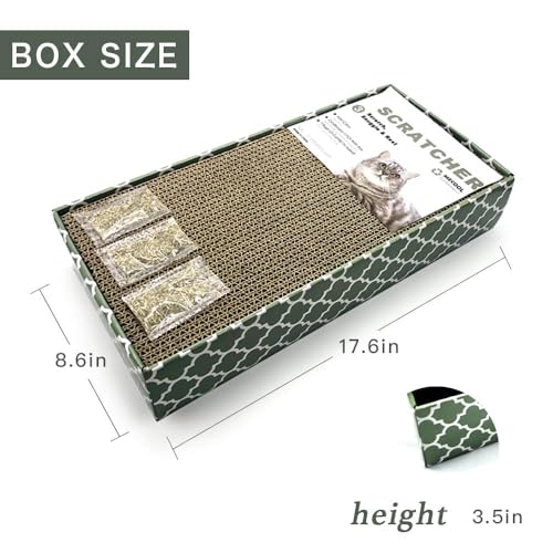 Cat Scratcher Cardboard Scratching Pads Scratch Lounge Bed with Catnip 3PCS Reversible Corrugated Cardboard wi - view 3