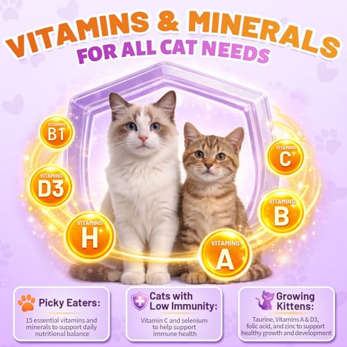 Taurine for Cats Vitamins Treats, 15 in 1 Cat Multivitamin Support Joint, Skin Coat, Digestion, Immunity & Ene - view 6
