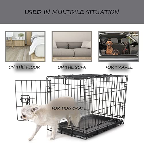 Washable Dog Bed Mat Ultra Soft Dog Crate Pad Comfy Fluffy Pet Kennel Beds Sleeping Mattress for Large Jumbo M - view 5
