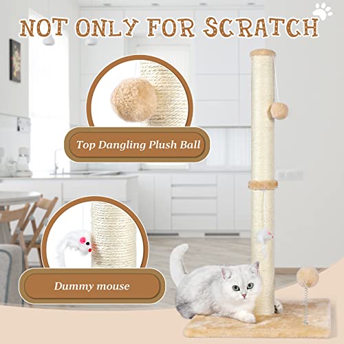 ANWA 32" Tall Cat Scratching Posts for Indoor Cats, 3-in-1 Vertical Cat Scratching Post with Plush Toys, Premi - view 5