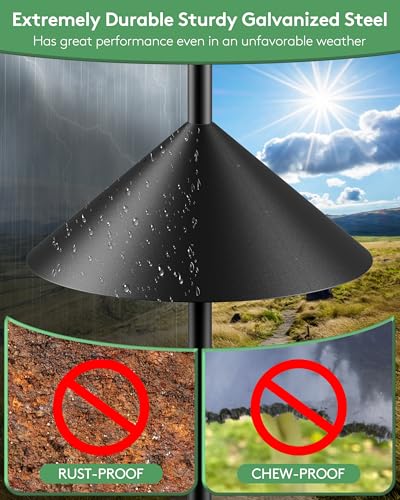19 Inch Metal Squirrel Baffle for Bird Feeder Pole, Outdoor Squirrel Proof Bird Feeders, Bird House Guard for  - view 4
