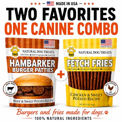 Burgers & Fries for Dogs, Beef & Sweet Potato Hambarker Patties + Chicken & Sweet Potato, Made in USA, Natural - view 4