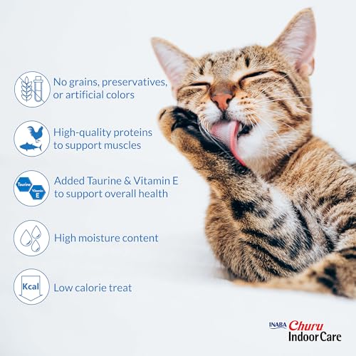 INABA Churu Indoor Care for Hairball Control, Functional Lickable Cat Treat with Taurine & Green Tea Extract,  - view 7