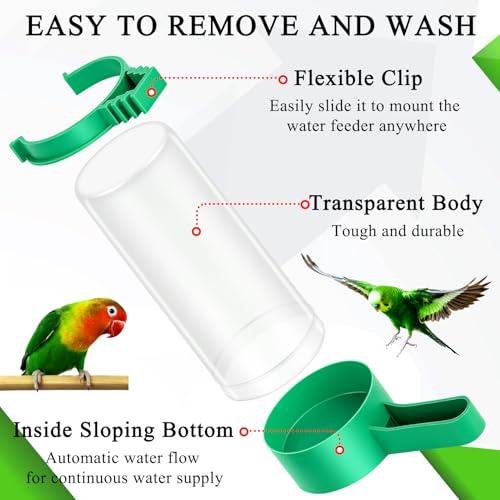 Lamoutor 4Pcs Bird Water Feeder Plastic Drinker Feeder Water Clip for Parrots Budgie Cockatiel Lovebirds - view 4