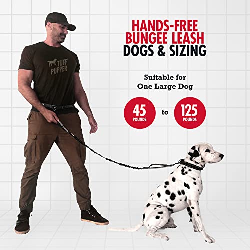 Tuff Pupper Heavy Duty Hands Free Dog Leash | One Large Dog Up to 125 lbs | Comfortable Shock Absorbing Bungee - view 3