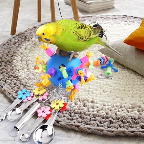 KATUMO Bird Toys, Parrot Pull Spoons Colorful Acrylic Stick Toys Bird Chew Toys for Parrot, African Grey, Conu - view 5