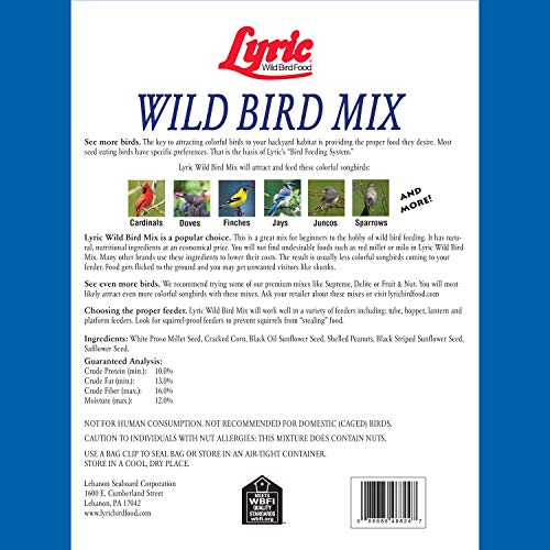 Lyric Wild Bird Mix - Includes Corn, Nuts, and Wild Bird Seed for Outside Feeders, Attracts Doves, Jays and Ma - view 3