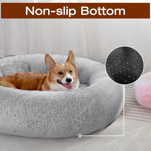 JOLLYVOGUE Dog & Cat Bed, Calming Anti-Anxiety Pet Bed for Small Dogs, Fluffy Donut Cushion for Small and Medi - view 5