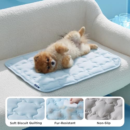 Bedsure Cooling Dog Mat Extra Large, Q-Max>0.5 XL Thin Breathable Cold Crate Pad for Pet, Portable Washable Ke - view 5