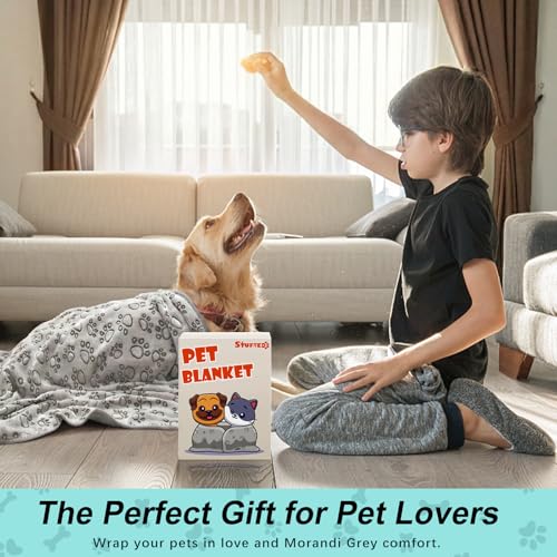 Stuffed® Premium Soft Dog Blanket Washable, 40"x32" Cat Blanket for Indoor Cats Large Medium Small Dog Puppy E - view 6