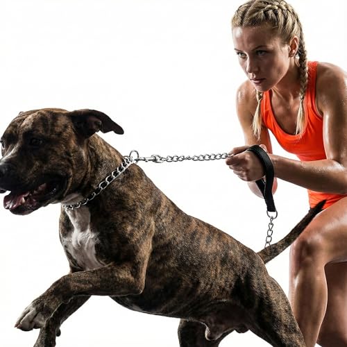 Heavy Duty Dog Leash,Metal Dog Chain Leash with Padded Handle for Large & Medium Size Dogs (6 ft. x 3.0 mm (25 - view 4