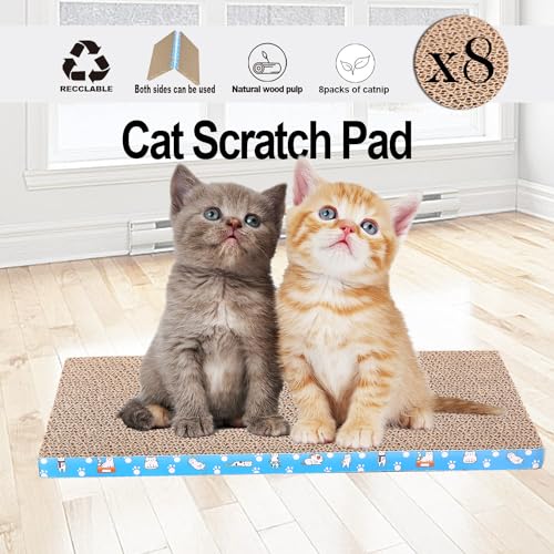 8 Packs in 1 Cat Scratch Pad, Cat Scratcher Cardboard,Reversible,Durable Recyclable Cardboard, Premium Scratch - view 8
