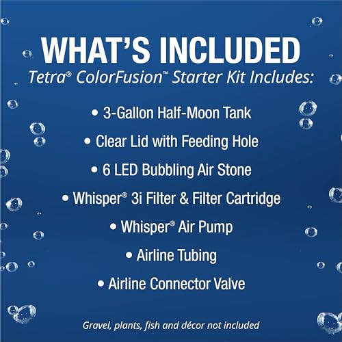 Tetra 3 Gallon Small Fish Tank, Aquarium Starter Kit, with Filter, Air pump, & Color Changing Light, Half Moon - view 3
