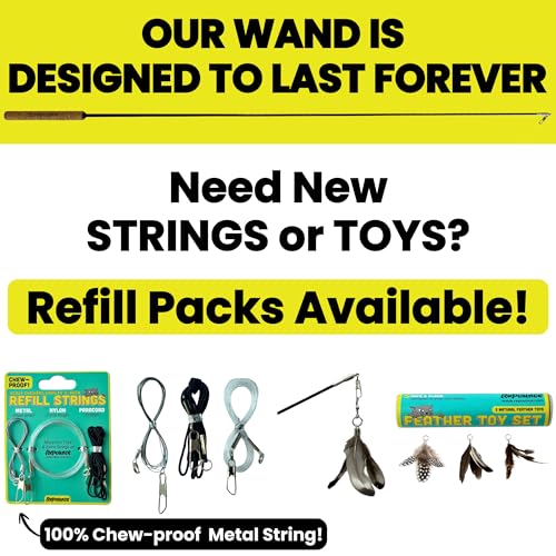 Forever Stick - The Unbreakable Cat Wand Toy, Durable Cat Toy Wand, Extra Long Cat String Toy, Cat Fishing Pol - view 5
