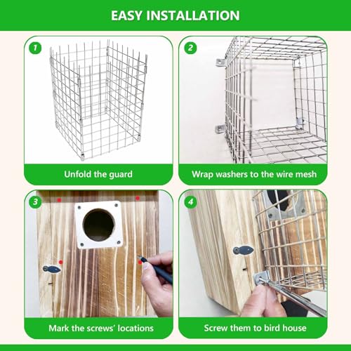 Bluebird House Predator Guards 2 Pcs, Strong Metal Wire Birdhouse Entrance Protector Guard Bird House Protecto - view 6
