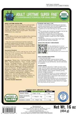 Harrison's Bird Foods Adult Lifetime Certified Organic Non-GMO Formula Small Bird Food 1lb - view 3