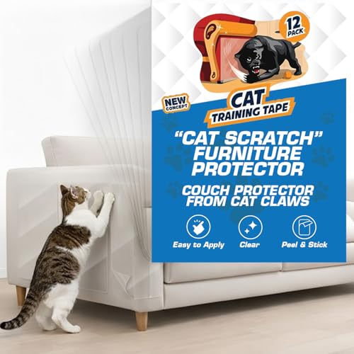 12 Pack Cat Scratch Furniture Protector Tape Sheets – Double-Sided Sticky Training (5 XL, 5 Large, 2 Medium) – - view 2