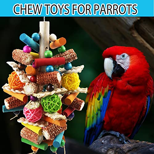 Bird Toys, Parrot Toys for Large Birds, Natural Peppered Wood African Grey Parrots, Macaws, Cockatoos, Parrot  - view 4