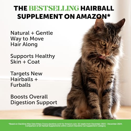 Cat Hairball Support Crunchy & Creamy Chews, Hairball Remedy Treats, Cat Furball Treatment, Supports Skin & Co - view 3