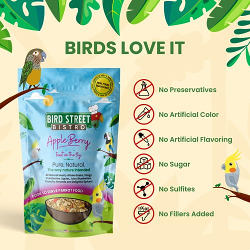 Bird Street Bistro Parrot Food - Parakeet & Cockatiel Food - Cooks in 3-15 min w/Natural & Grains, Legumes, No - view 5