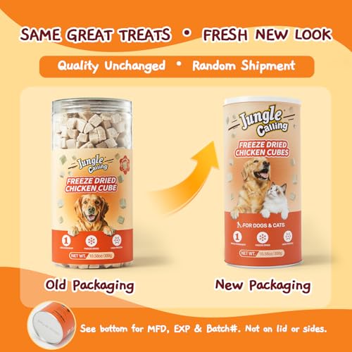 Jungle Calling Freeze Dried Chicken Cat & Dog Treats, Single Ingredient Chicken Bites for Cats & Dogs, High Pr - view 3