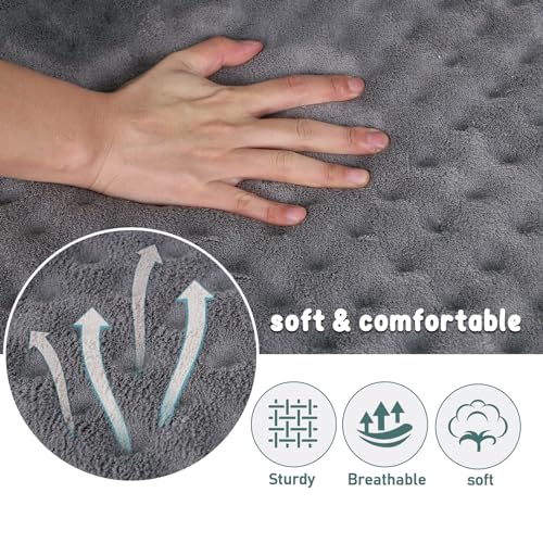 Dog Crate Pad 30x19 inch Gray Memory Foam Dog Bed Mat Small Medium Grey Washable Puppy Sleeping Bed Anti Slip - view 5