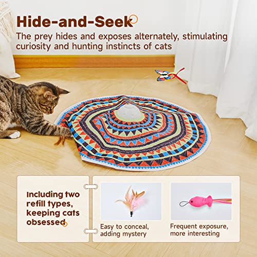Potaroma Cat Toys Chargeable, 3in1 Hide and Seek, Automatic Interactive Fun, Fluttering Butterfly, Moving Feat - view 4