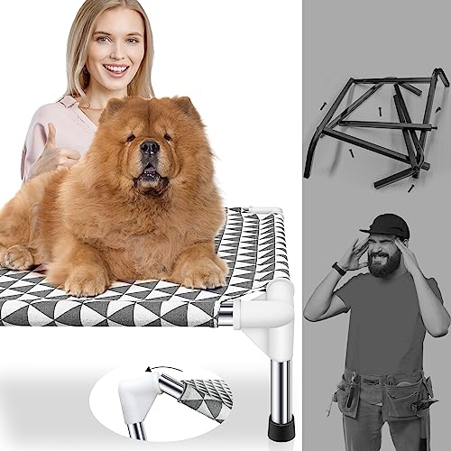 Elevated Outdoor Dog Bed, Medium Size, Cotton Material, Non-Slip Feet, Fits up to 70lbs - view 5