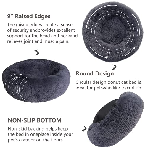 Small Calming Dogs Bed for Small Dogs Anti-Anxiety Machine Washable Fluffy Luxury Anti-Slip Waterproof Mute Ba - view 6