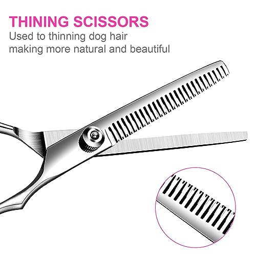 TINMARDA 5 in1 Dog Grooming Scissors Kit, Professional Dog Scissors for Grooming with Safety Round Tips, Titan - view 5