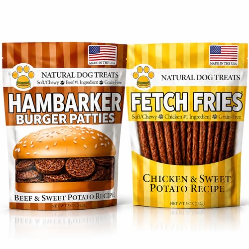Burgers & Fries for Dogs, Beef & Sweet Potato Hambarker Patties + Chicken & Sweet Potato, Made in USA, Natural - view 2