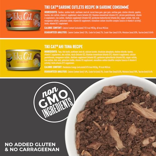 Tiki Cat Grill Wet Cat Food, Variety Pack, 2.8 oz. Cans (12 Count) - view 5
