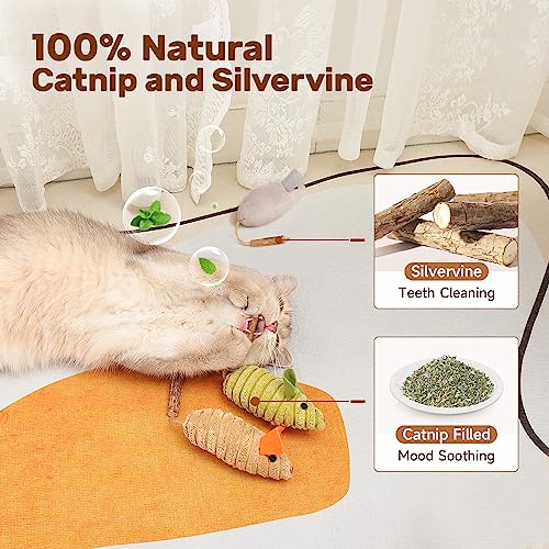 Potaroma Cat Toys: 3pcs Squeak Mice Interactive Catnip Silvervine Animals for Indoor Kittens - Dental Matatabi - view 5