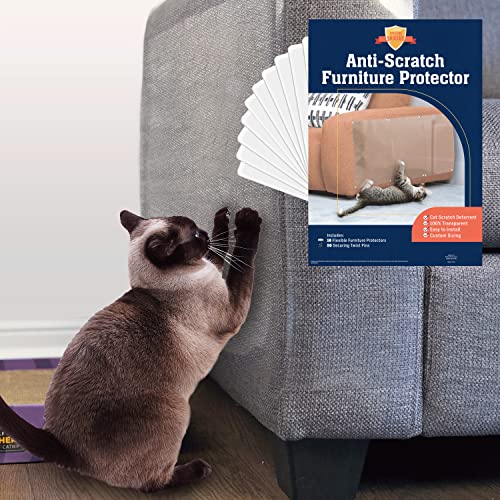 10 Pack XL Anti Cat Scratch Furniture Protector - Couch Protector from Cat Claws w/Twist Pins - Heavy Duty, St - view 2