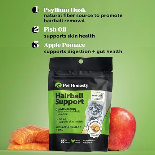 Cat Hairball Support Crunchy & Creamy Chews, Hairball Remedy Treats, Cat Furball Treatment, Supports Skin & Co - view 4
