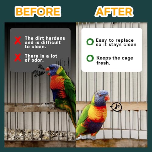 HA SHI 120 Sheets Bird Cage Liners, 31 x 21.5 Inches Pre-Cut Ink-Free Unprinted Newsprint Paper for Parrots an - view 4