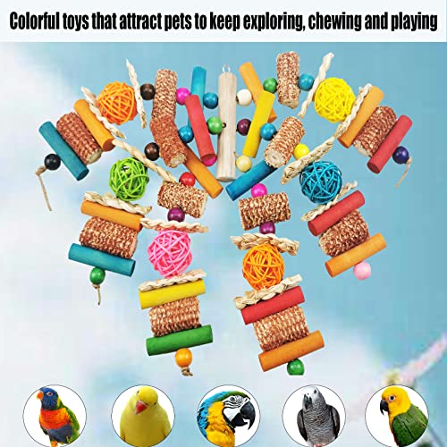 Bird Toys, Parrot Toys for Large Birds, Natural Peppered Wood African Grey Parrots, Macaws, Cockatoos, Parrot  - view 5